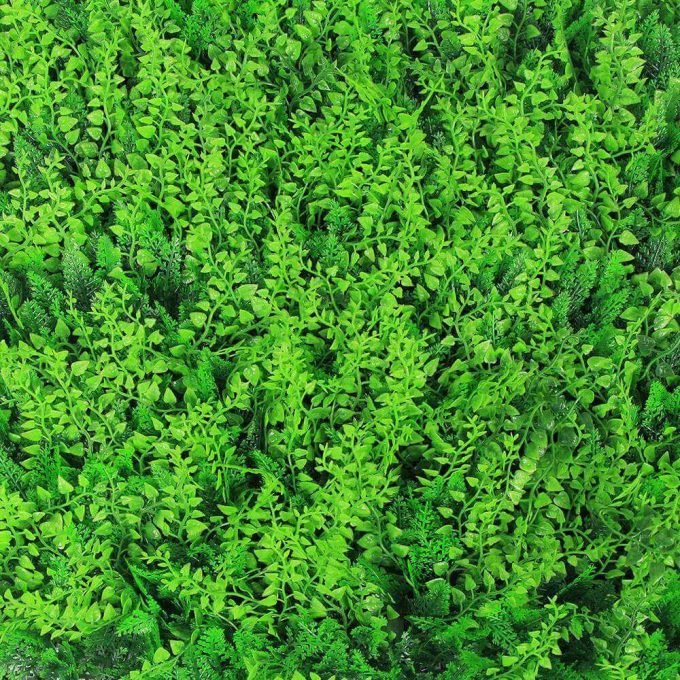 Artificial mixed wavy fern hedge panel