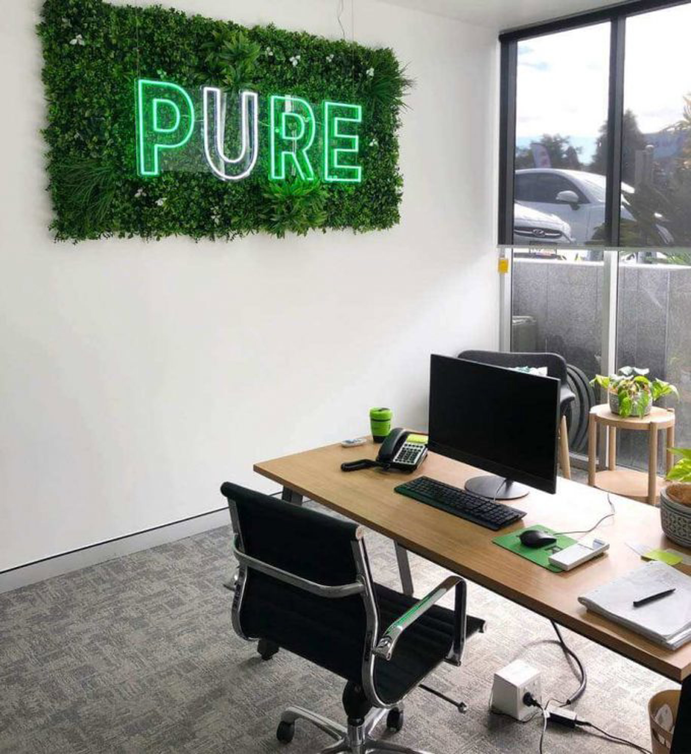 Office With Artificial Plants