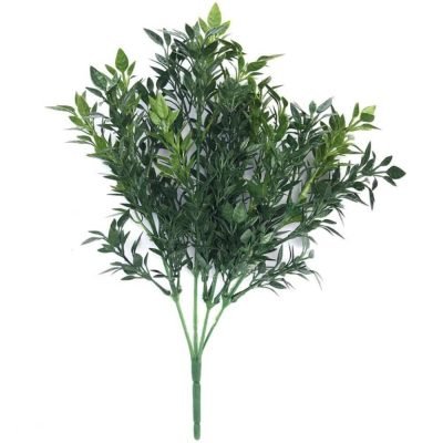 faux dark green boxwood plant stem