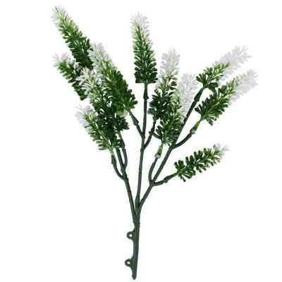 Small white artificial lavender plant stem