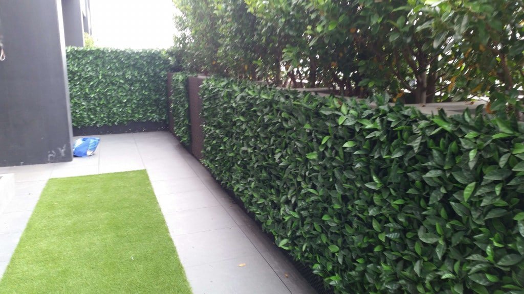 penthouse green wall installation with hedge panels