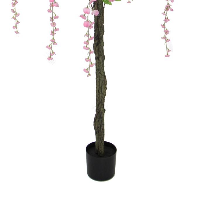 Pink Flowering Artificial Wisteria 180cm Pot and trunk