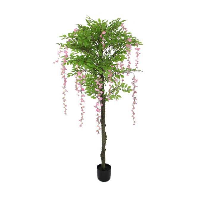 Pink Flowering Artificial Wisteria 180cm Potted Tree