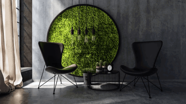 circular moss wall