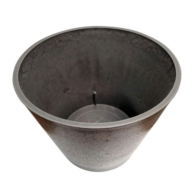 Stone planter pot made with recycled materials