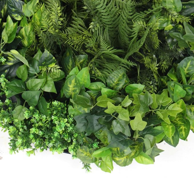 Artificial Green Wall Disc 80cm Wall Art Side View of Leaves