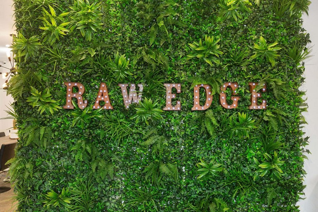raw edge text in green wall australia