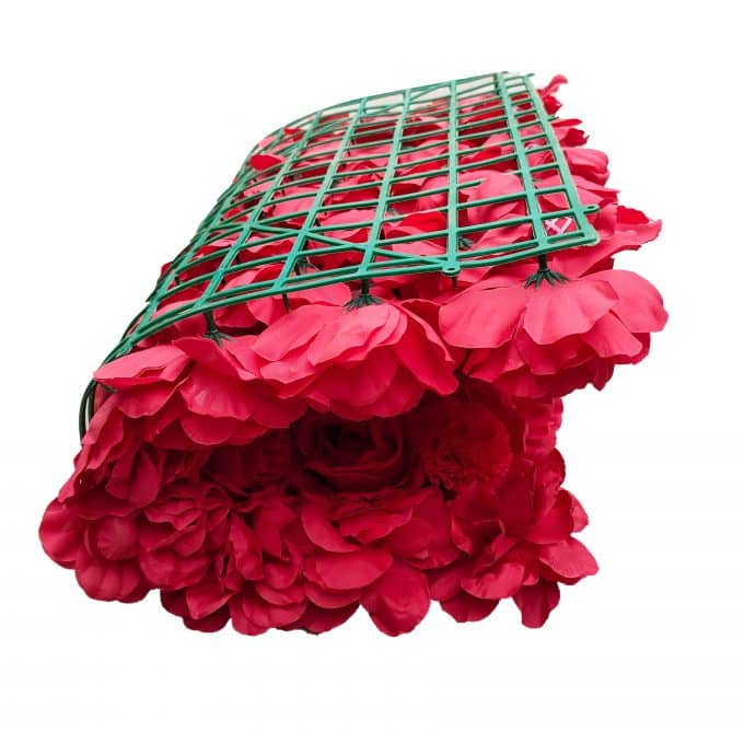 Artificial Flower Wall Red Romantic Red Faux Flower Wall Folded