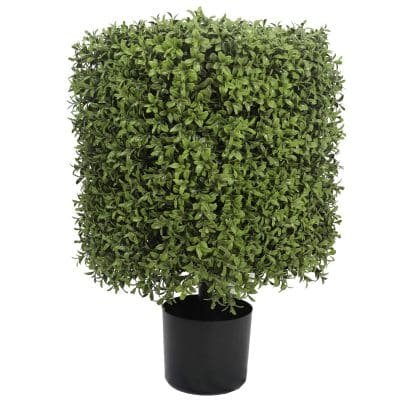 Artificial Topiary Square Buxus Fake Hedge with Pot