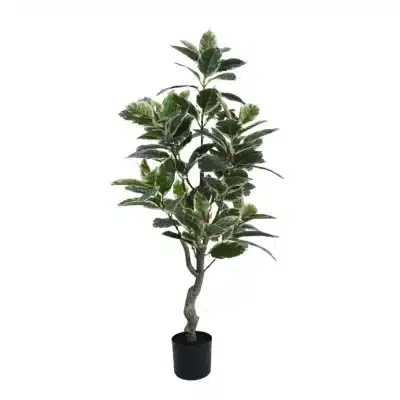 Tall Artificial Ficus Tree / Faux Rubber Plant Potted Branch in Pot