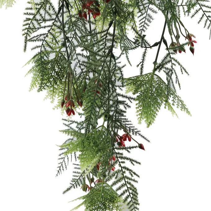 Artificial Christmas Myrtle and Red Berry Bush Foliage 76cm
