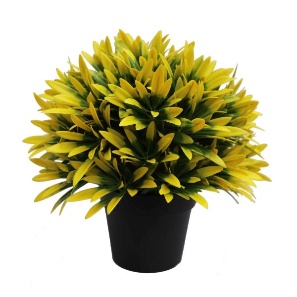 Small Potted Artificial Decorative Yellow Lily Plant UV Resistant 20cm