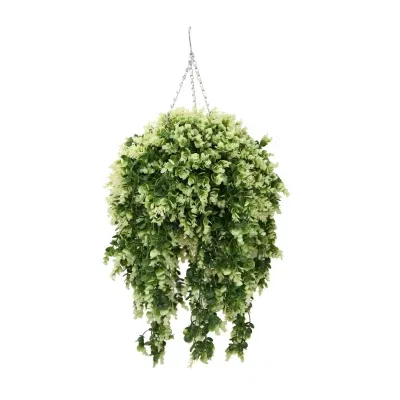 Artificial Spring Evergreen Hanging Basket UV Resistant 43cm x 60cm
