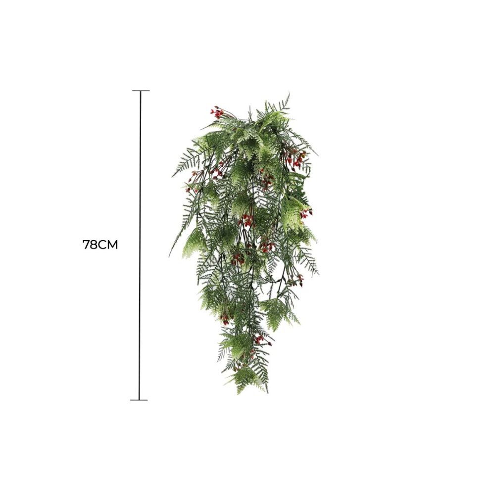 Artificial Hanging Christmas Myrtle and Flowering Holly UV Resistant 78cm