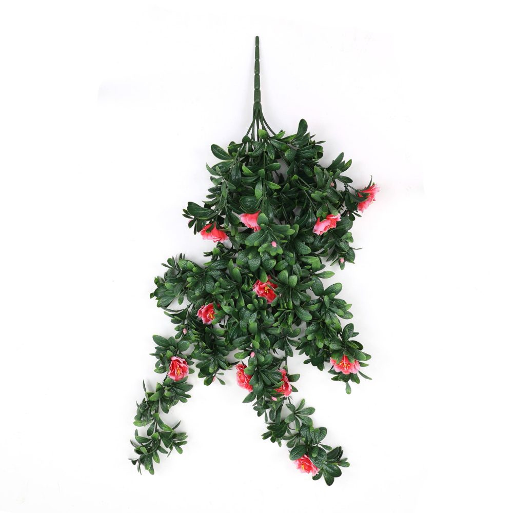 Artificial Hanging Pink Rose Stem Outdoor Proof