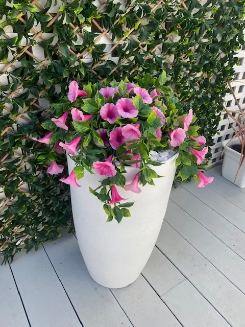 Artificial Petunia Hanging Basket UV Resistant 28cm (1)