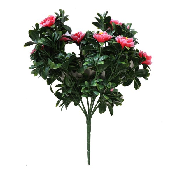 Premium Artificial Pink Rose Bunch UV Resistant 45cm