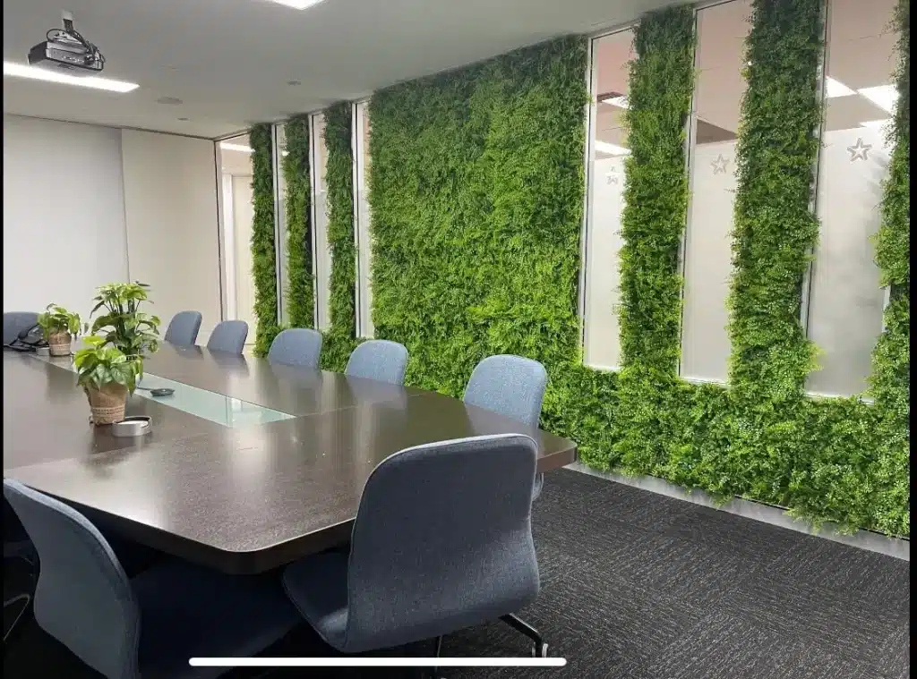 Boardroom Wall Decoration with Artificial Green Wall Panels 1