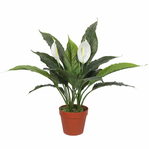 Artificial Spathiphyllum Peace Lily Plant with White Flowers 60cm