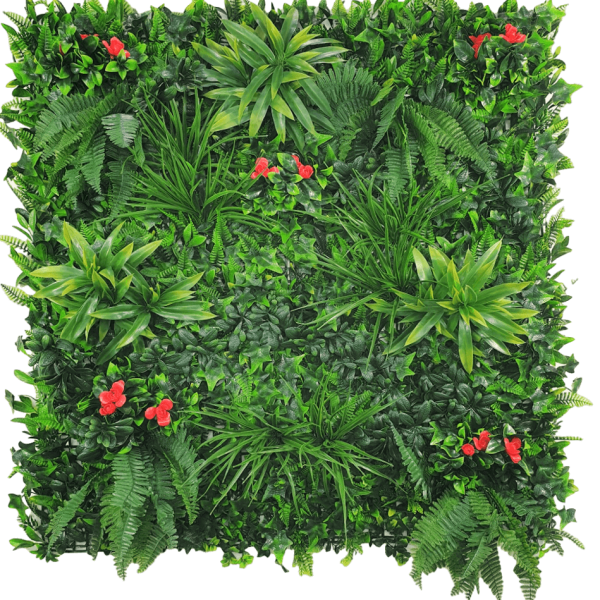 Elegant Red Rose Vertical Garden / Green Wall UV Resistant 100cm x 100cm