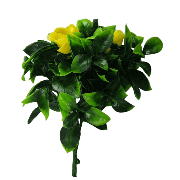 Flowering Yellow Rose Stem UV Resistant 30cm