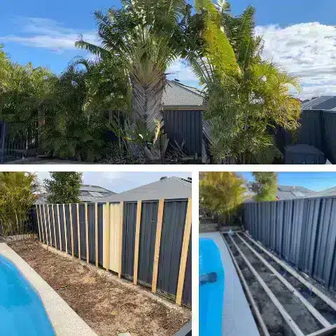 Installation of Designer Plants Vertical Garden Panels next to a residential poolside