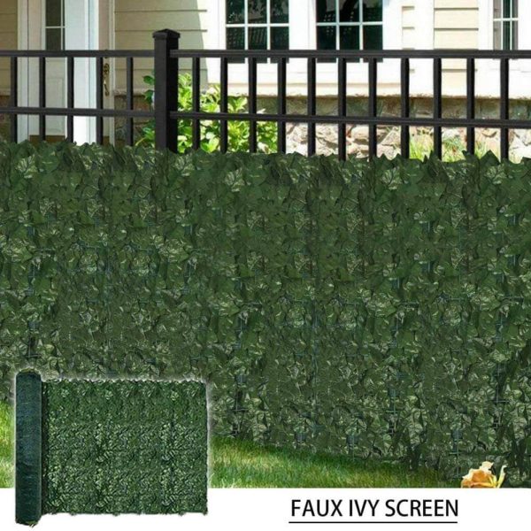 Artificial Ivy Leaf Hedging & Privacy Screen (shade cloth backing fake ivy) 3m x 1m Roll