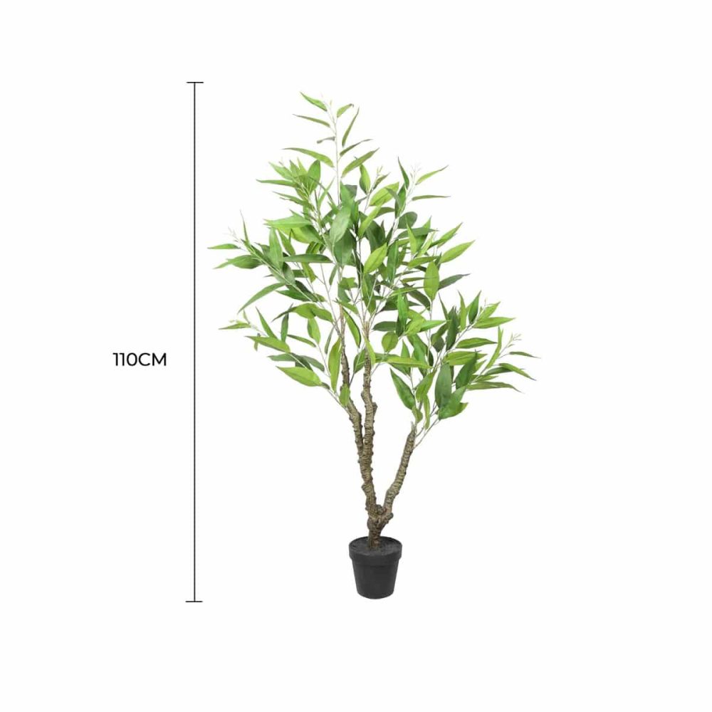 Potted Artificial Eucalyptus Tree (White Box Eucalyptus Albens) 110cm