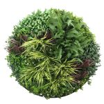 Slimline Artificial Green Wall Disc Art 100cm Grassy Fern UV Resistant (Black)