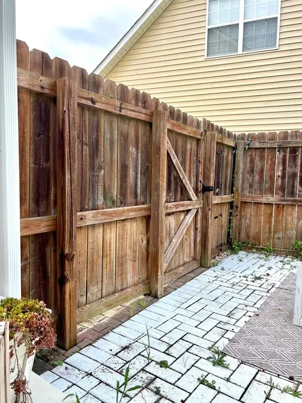 backyard wooden privacy fence