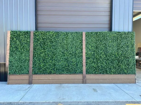 connecting wood boards with fake green panels