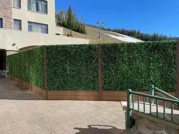 installing artificial green wall panels with wooden base