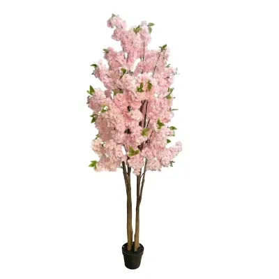 Pink Flowering Artificial Cherry Blossom Tree with Pink Petals