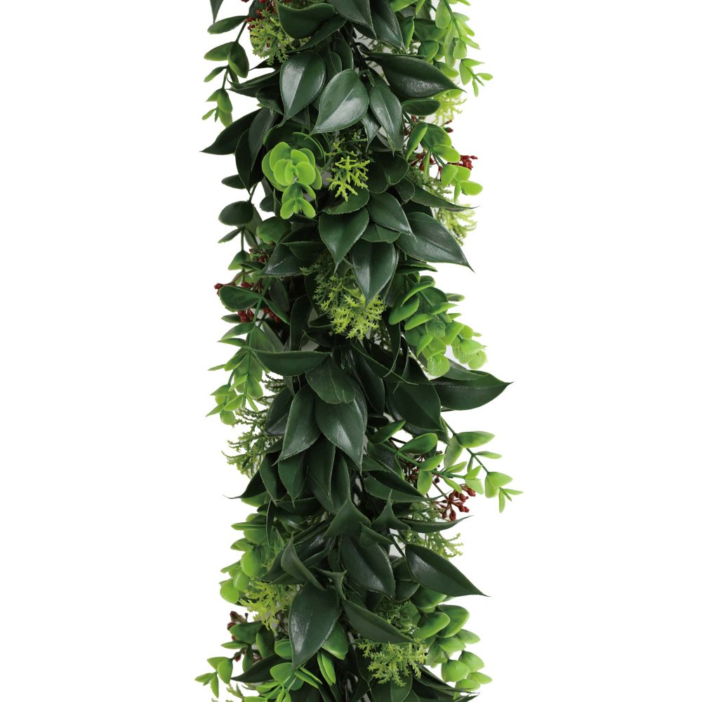 front photo of Artificial Extendable Hanging Wreath UV Resistant 55cm