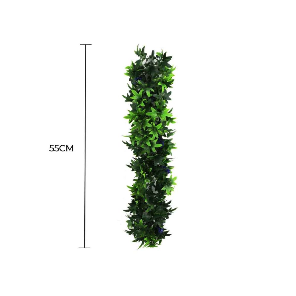 Artificial Extendable Hanging Bright Green Ivy Bush with Purple Flowers 55cm UV Resistant.jpg