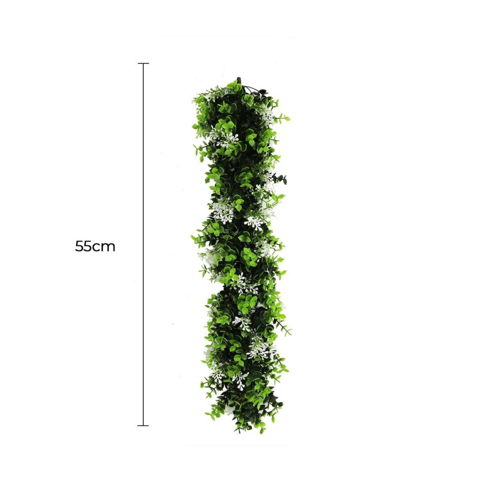 Artificial Extendable Hanging Flowering White Eucalyptus Vine UV Resistant 55cm 1.jpg