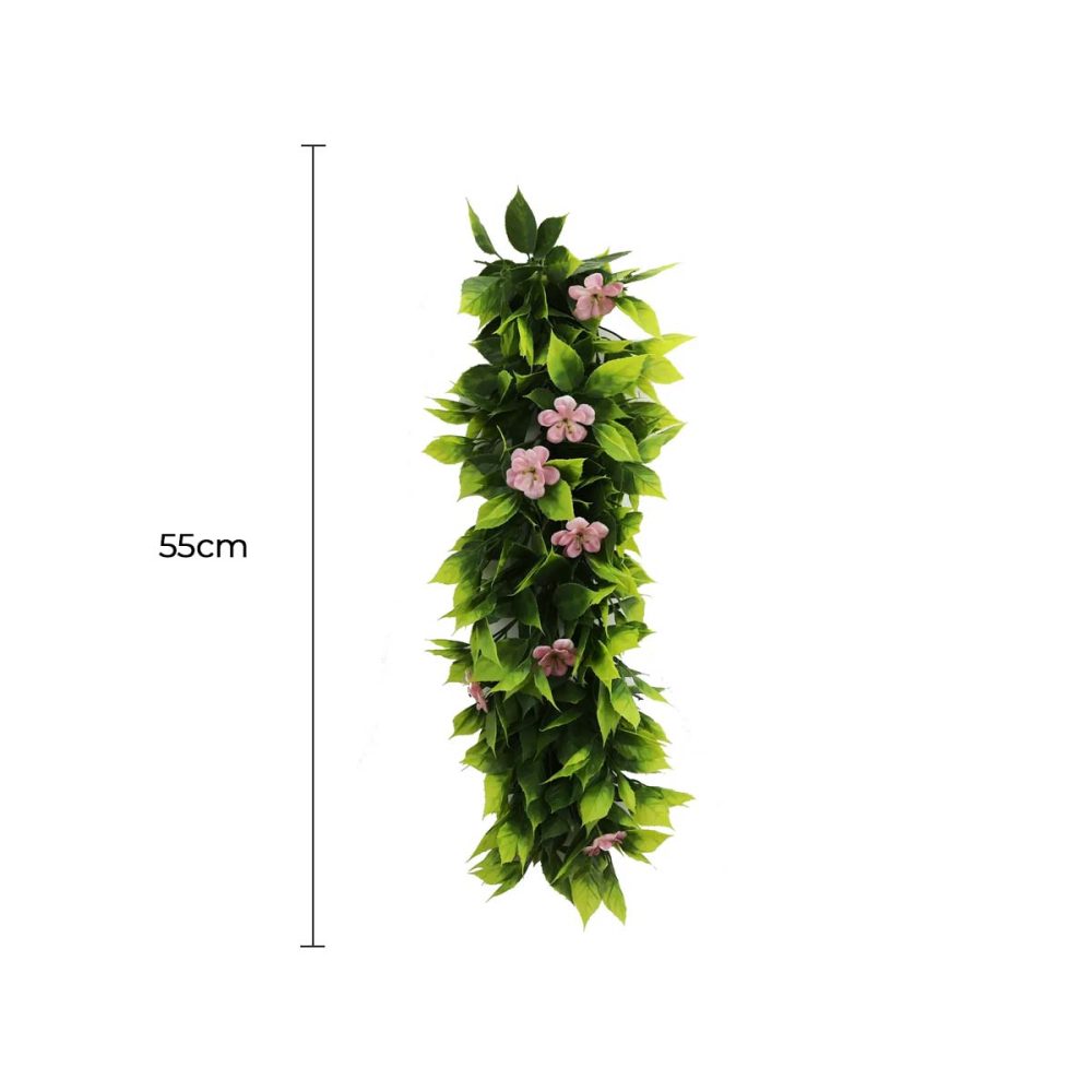 Artificial Extendable Hanging Pink Flowering Violet Garland UV Resistant 55cm 2.jpg