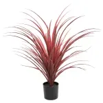 Burgundy Potted Artificial Long Grass (Yucca Grass) 75cm UV Resistant