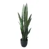 Artificial Snake Plant Tall Dark Green Mothers Iin Law Tongue Side View.webp