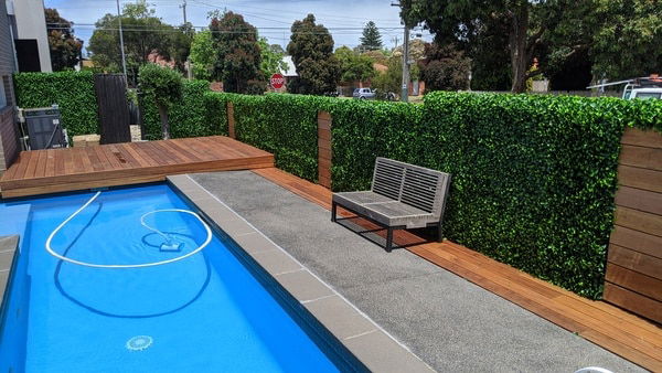 poolside hedge wall