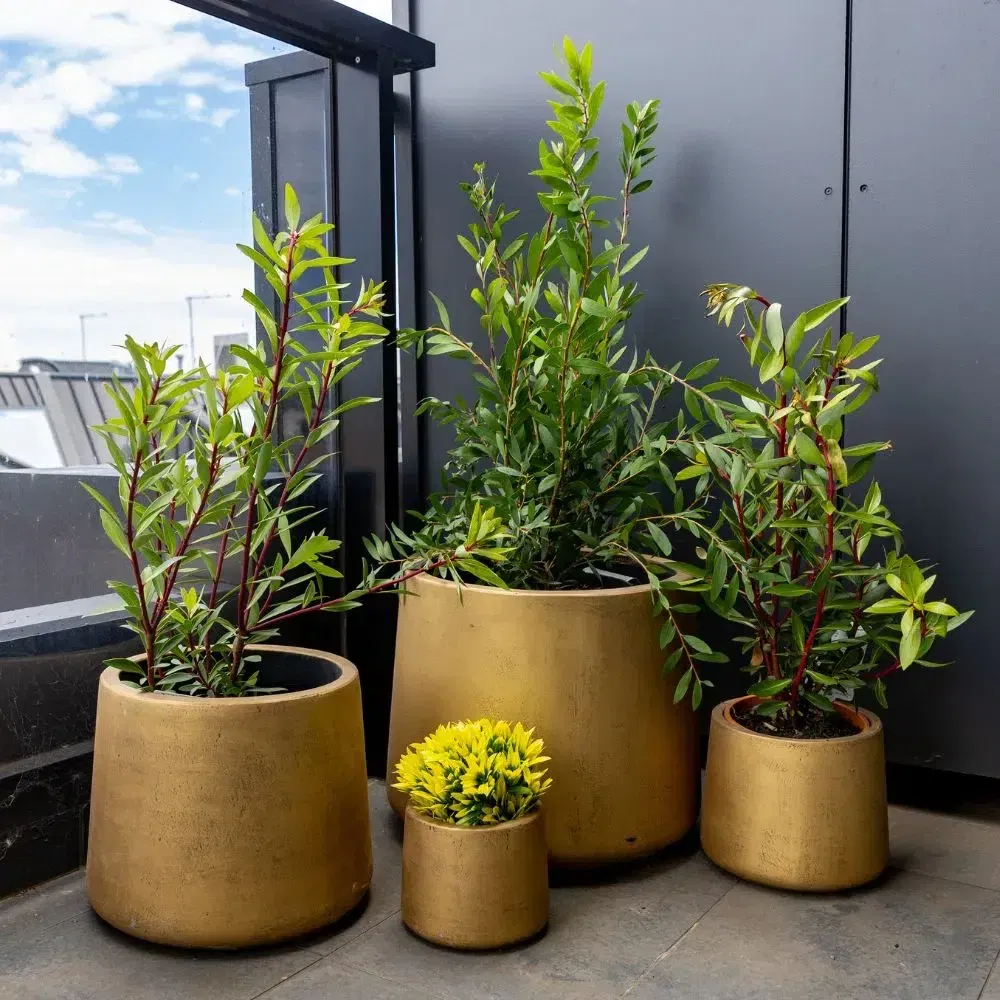 Modern Gold Planters in Melbourne Large Planter Pots Set