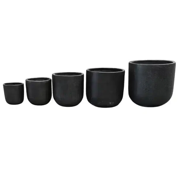 Round Terrazzo Planters Black Round Planters and Pots Melbourne Set