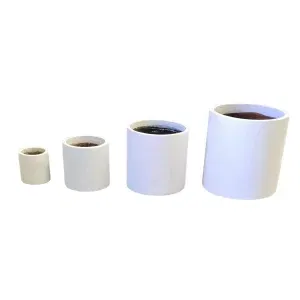 Modern White Concrete Terrazzo Planters - Bulk Set of 4 Savings