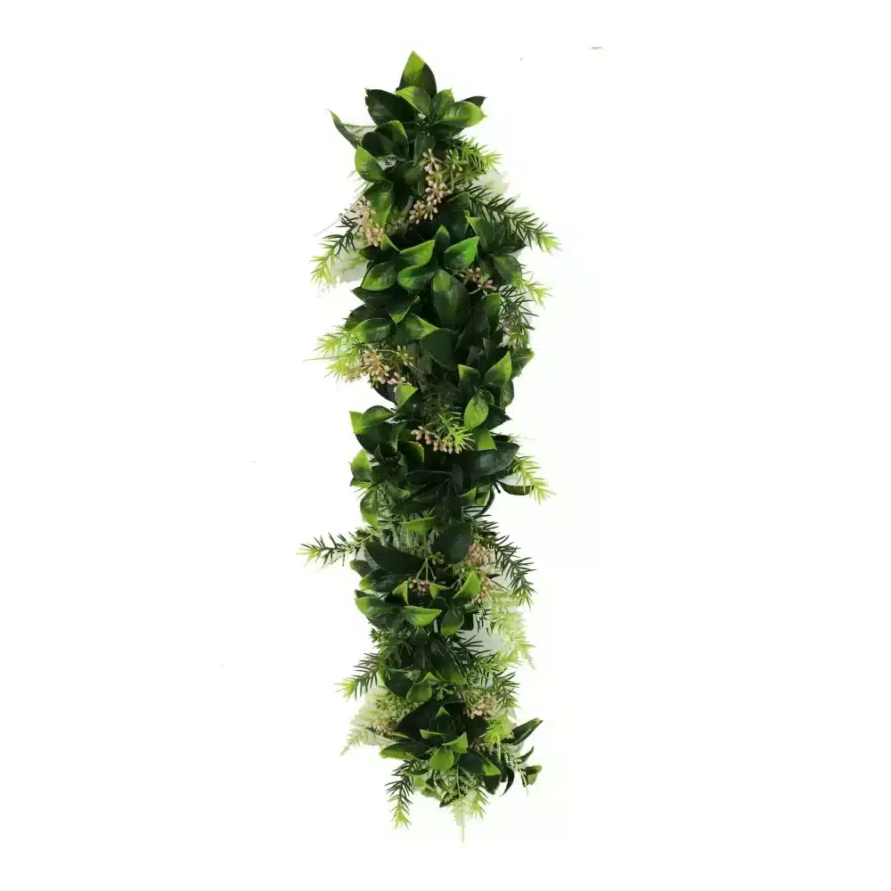 Artificial Extendable Hanging Flowering Cedar Vine UV Resistant 55cm Faux Leaves Front