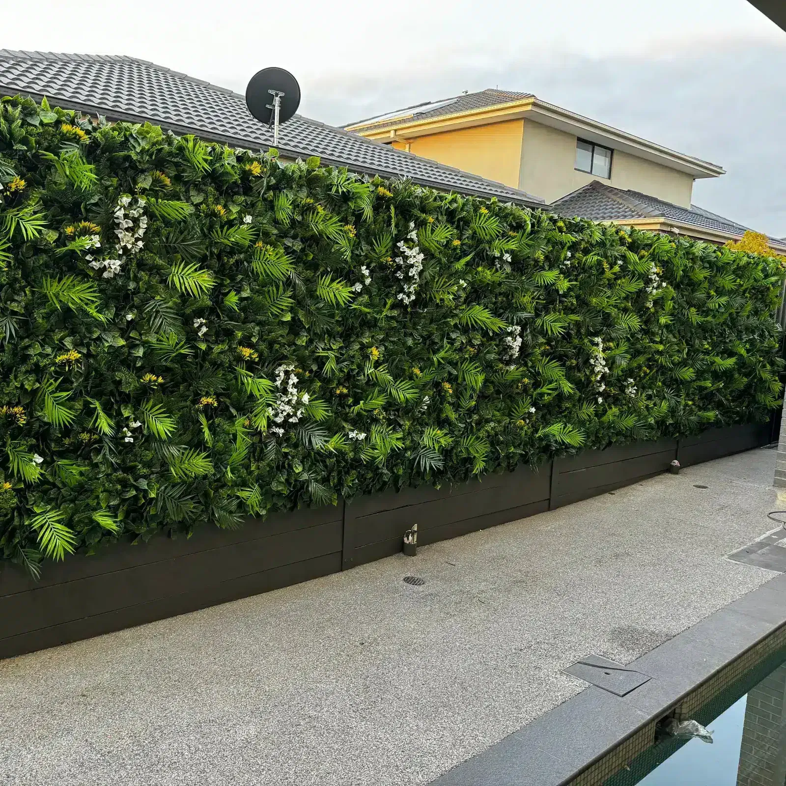 Instantly Transform the Aesthetic Appeal of an Outdoor Space – After Luxury Hawaiian Sunrise Vertical Garden Installation