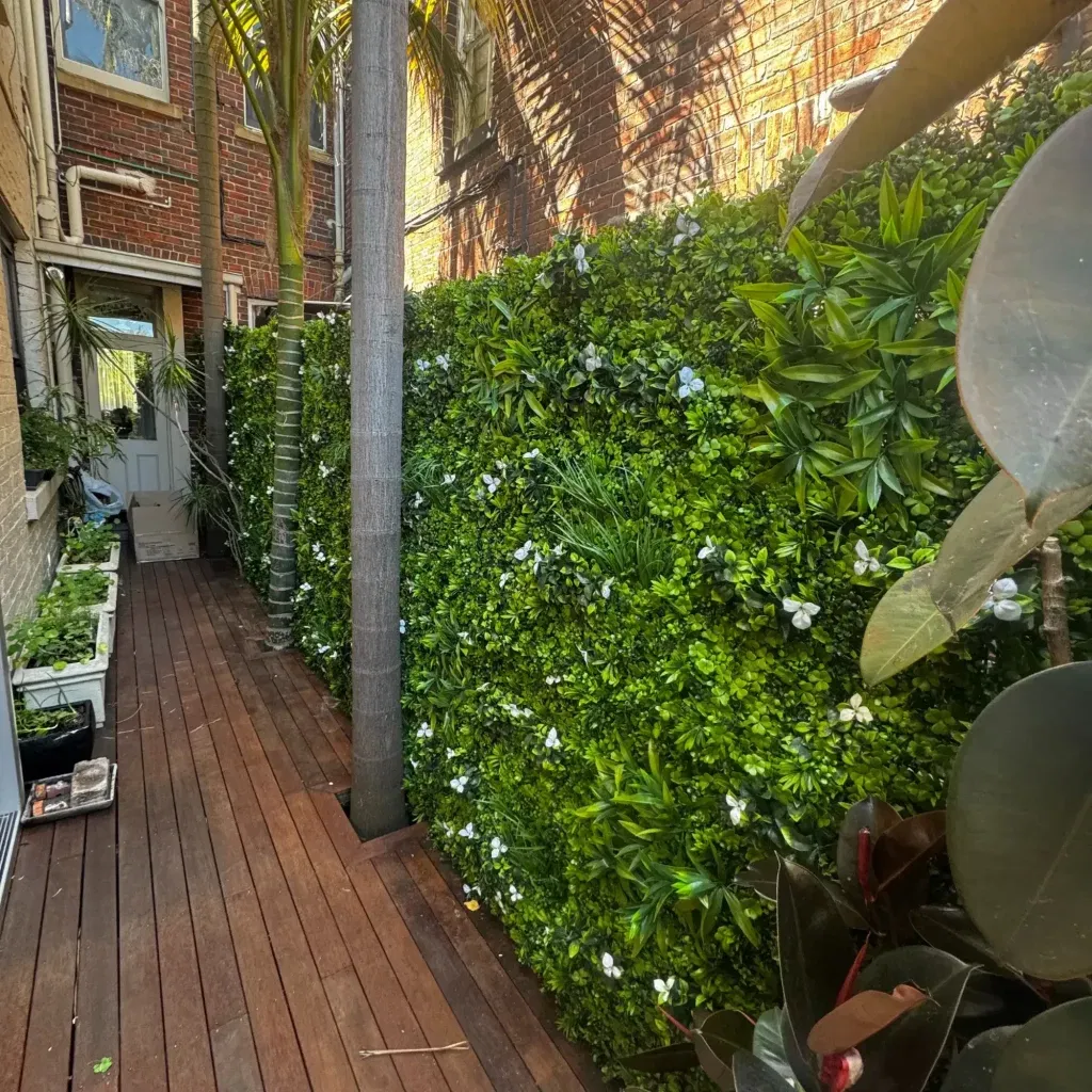 After – Vertical Garden Transformation from Dull to Lush with Stunning Luxury White OasisTEST