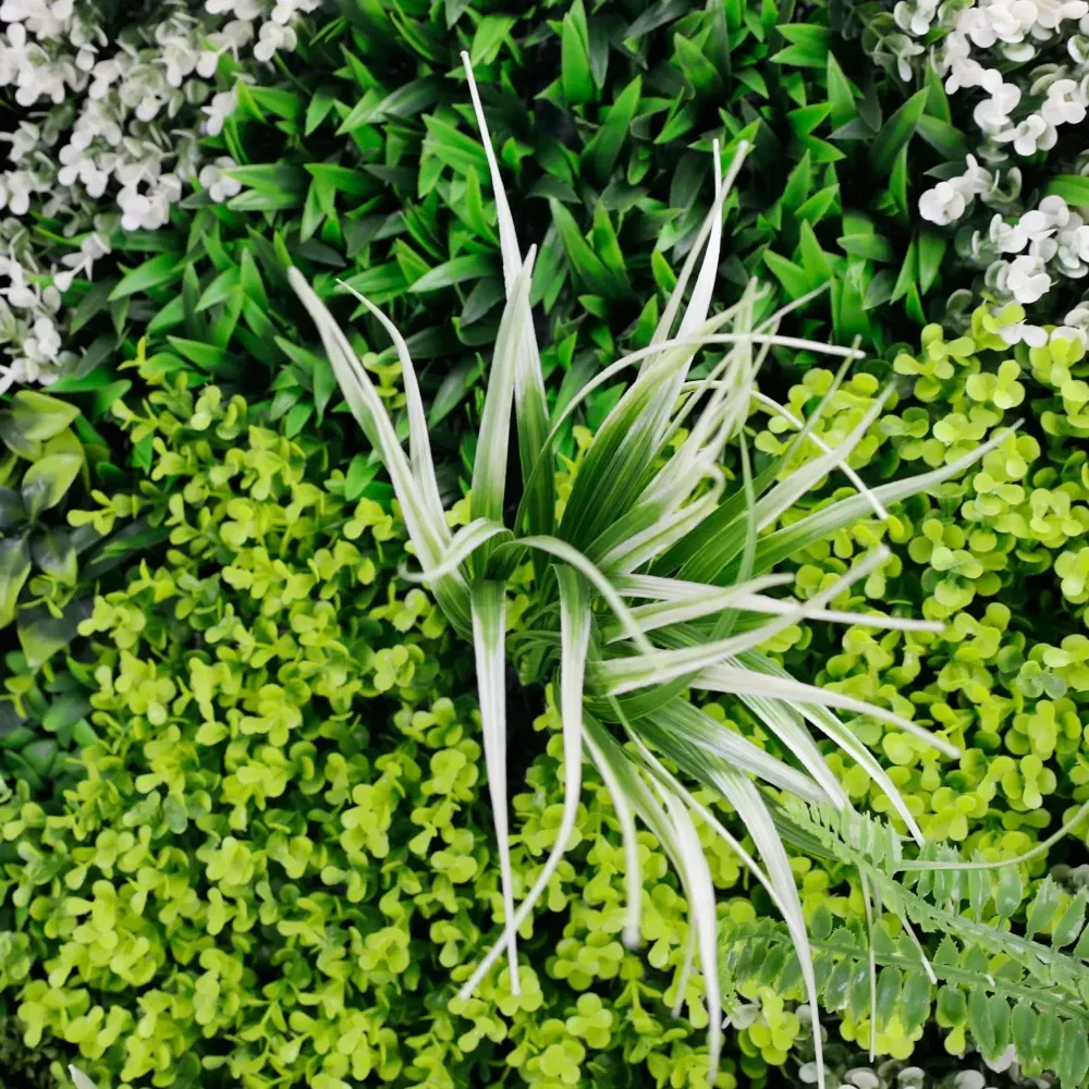 Artificial Green Wall Forest floor with white grasses