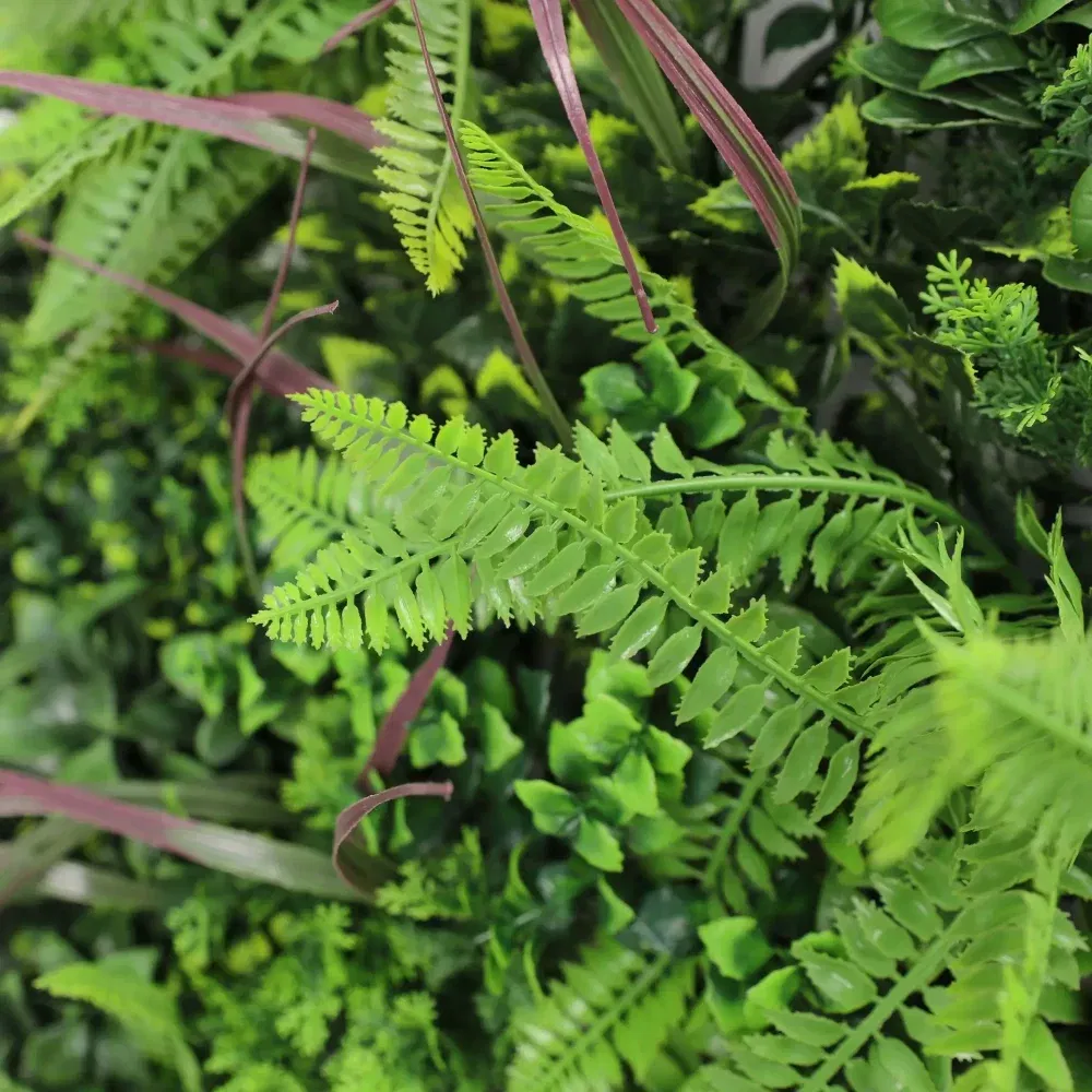 Artificial Green Wall Verdant Faux Fern Foliage foliage close up (1)