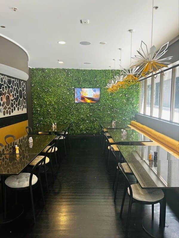artificial vertical garden in Occor restaurant