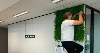 installing vertical garden in office designer plant